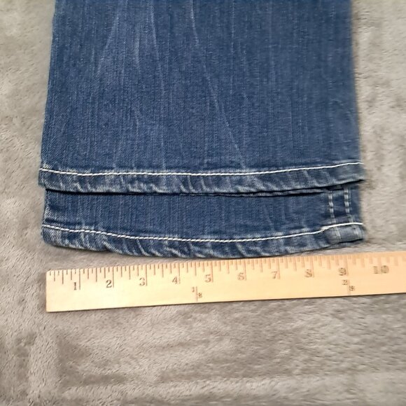 NEW NWT Daytrip Aquarius Flare Jean Women 32x37, Tag 30 XL Contrast Stitch Blue - Picture 13 of 16